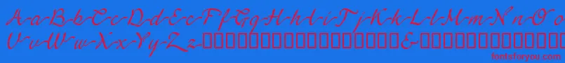 LinotypeagogoSwashone Font – Red Fonts on Blue Background