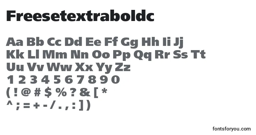 Schriftart Freesetextraboldc – Alphabet, Zahlen, spezielle Symbole