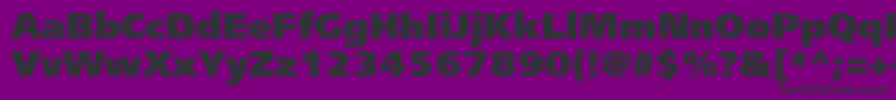 Freesetextraboldc-fontti – mustat fontit violetilla taustalla