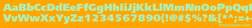 Freesetextraboldc Font – Green Fonts on Orange Background