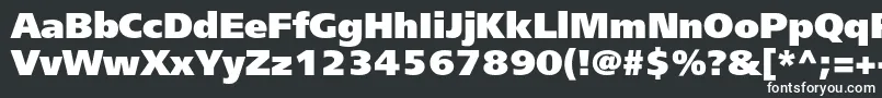 Freesetextraboldc-fontti – valkoiset fontit mustalla taustalla