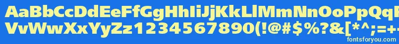 Freesetextraboldc Font – Yellow Fonts on Blue Background