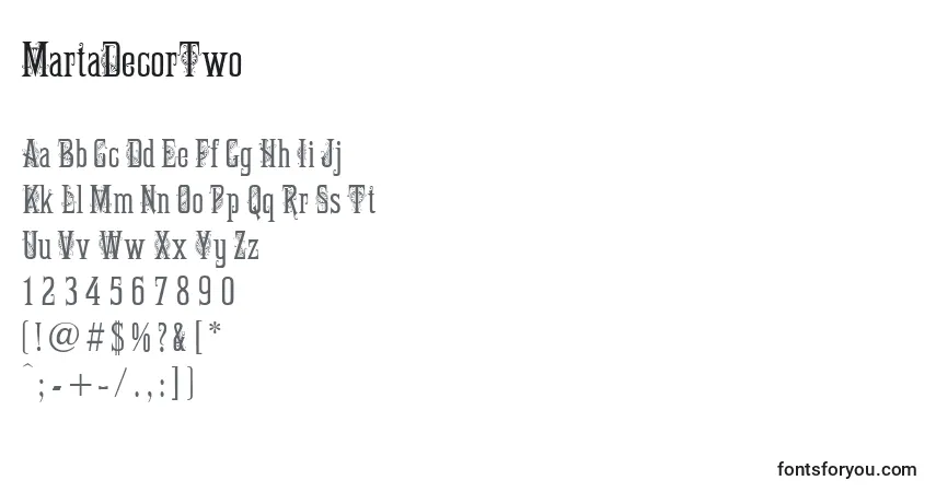 Czcionka MartaDecorTwo – alfabet, cyfry, specjalne znaki