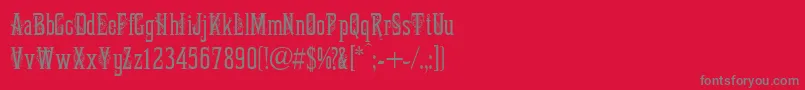 フォントMartaDecorTwo – 赤い背景に灰色の文字