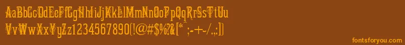 MartaDecorTwo-fontti – oranssit fontit ruskealla taustalla