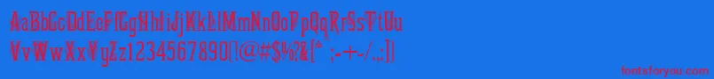フォントMartaDecorTwo – 赤い文字の青い背景