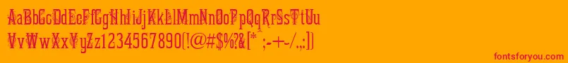MartaDecorTwo Font – Red Fonts on Orange Background