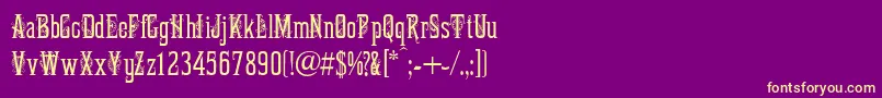 MartaDecorTwo Font – Yellow Fonts on Purple Background