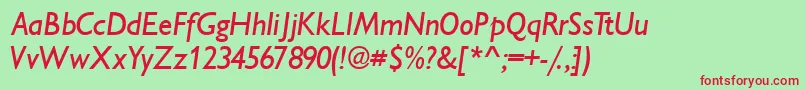 IdiomsskItalic Font – Red Fonts on Green Background