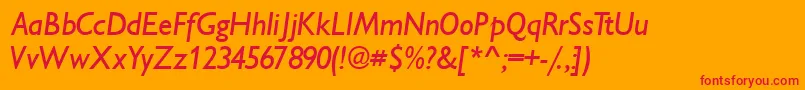 IdiomsskItalic Font – Red Fonts on Orange Background