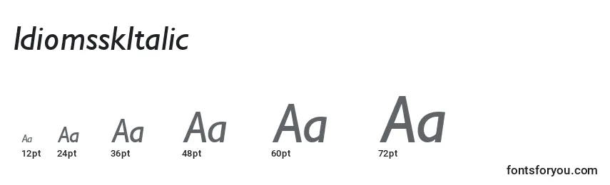 Размеры шрифта IdiomsskItalic