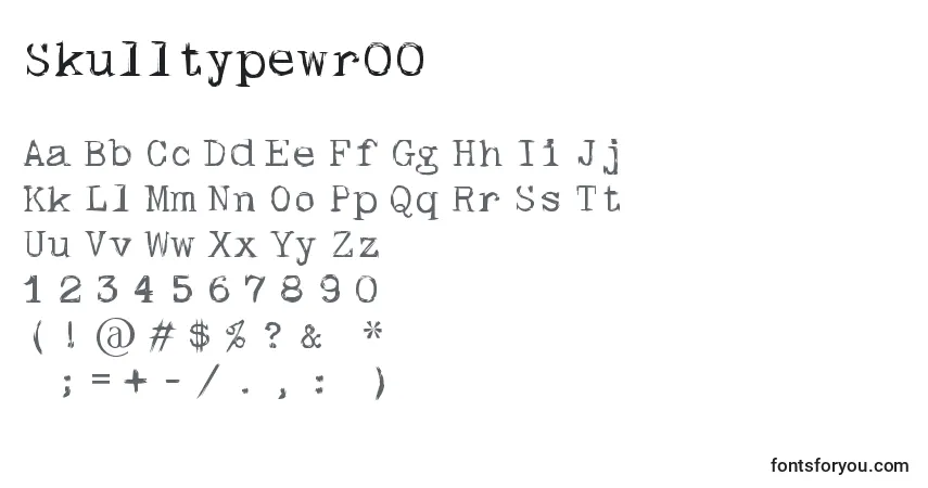 Skulltypewr00-fontti – aakkoset, numerot, erikoismerkit