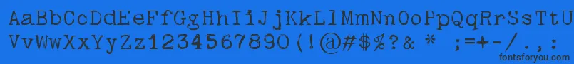 Fonte Skulltypewr00 – fontes pretas em um fundo azul