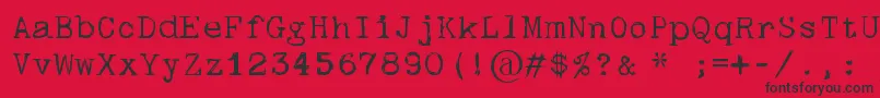フォントSkulltypewr00 – 赤い背景に黒い文字