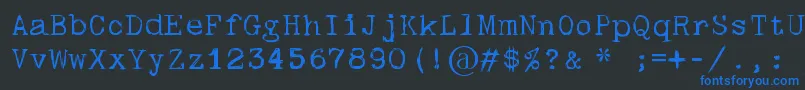 Шрифт Skulltypewr00 – синие шрифты на чёрном фоне