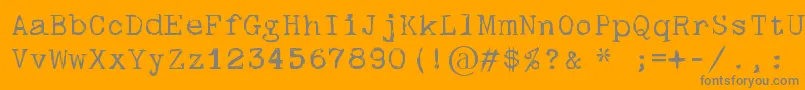 Skulltypewr00 Font – Gray Fonts on Orange Background