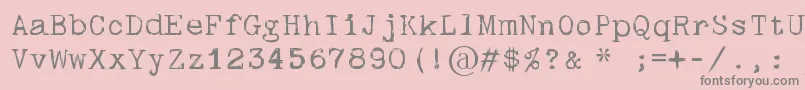 フォントSkulltypewr00 – ピンクの背景に灰色の文字