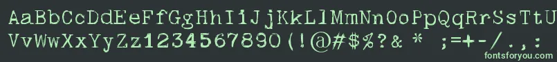 Skulltypewr00-fontti – vihreät fontit mustalla taustalla