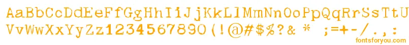 Skulltypewr00 Font – Orange Fonts on White Background