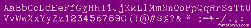 Fonte Skulltypewr00 – fontes rosa em um fundo violeta