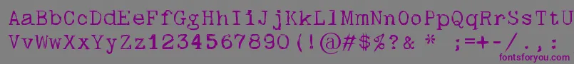 Skulltypewr00 Font – Purple Fonts on Gray Background