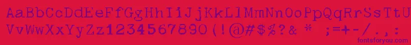 Skulltypewr00-Schriftart – Violette Schriften auf rotem Hintergrund