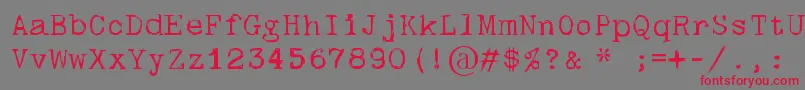 Skulltypewr00 Font – Red Fonts on Gray Background