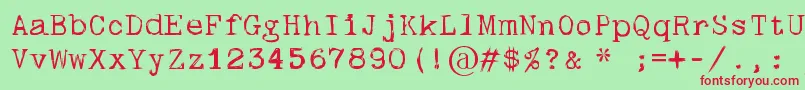 Skulltypewr00 Font – Red Fonts on Green Background