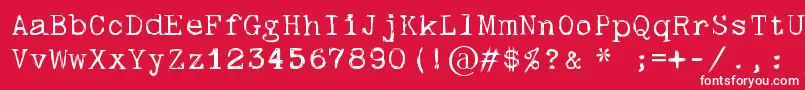 Fonte Skulltypewr00 – fontes brancas em um fundo vermelho