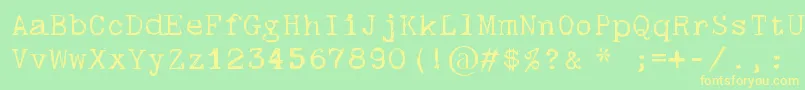 Skulltypewr00 Font – Yellow Fonts on Green Background