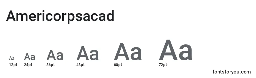 Размеры шрифта Americorpsacad