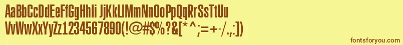 ARubricaxtcn-fontti – ruskeat fontit keltaisella taustalla