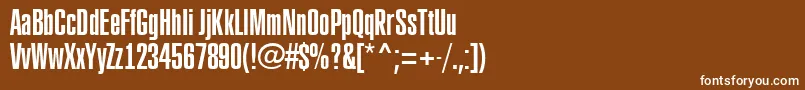 ARubricaxtcn-fontti – valkoiset fontit ruskealla taustalla