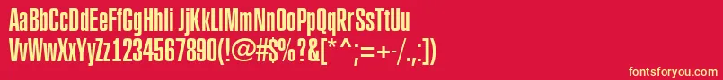 ARubricaxtcn Font – Yellow Fonts on Red Background