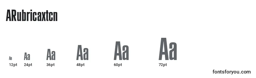 Размеры шрифта ARubricaxtcn