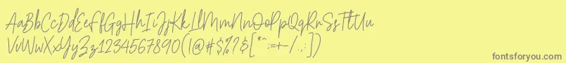 Hesterica-Schriftart – Graue Schriften auf gelbem Hintergrund