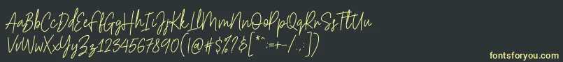 Hesterica Font – Yellow Fonts on Black Background