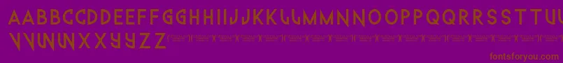 Technowanker-Schriftart – Braune Schriften auf violettem Hintergrund
