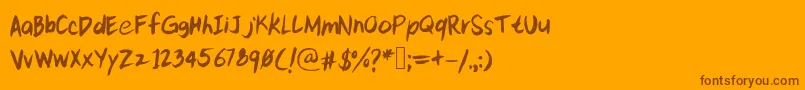 フォントKittypeextra – オレンジの背景に茶色のフォント