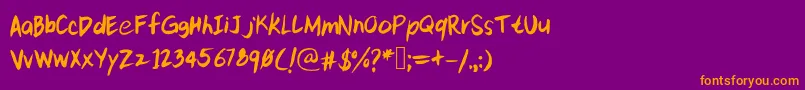 Kittypeextra Font – Orange Fonts on Purple Background