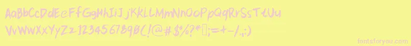 Fonte Kittypeextra – fontes rosa em um fundo amarelo