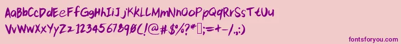 Шрифт Kittypeextra – фиолетовые шрифты на розовом фоне