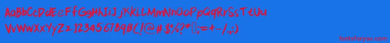 Kittypeextra Font – Red Fonts on Blue Background