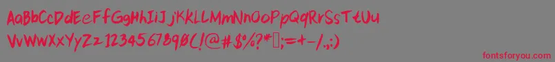 Kittypeextra Font – Red Fonts on Gray Background