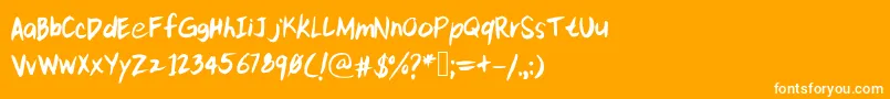Saiba mais sobre a fonte Kittypeextra Fonte Kittypeextra – fontes brancas em um fundo laranja