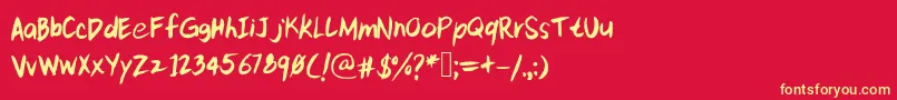 Kittypeextra Font – Yellow Fonts on Red Background