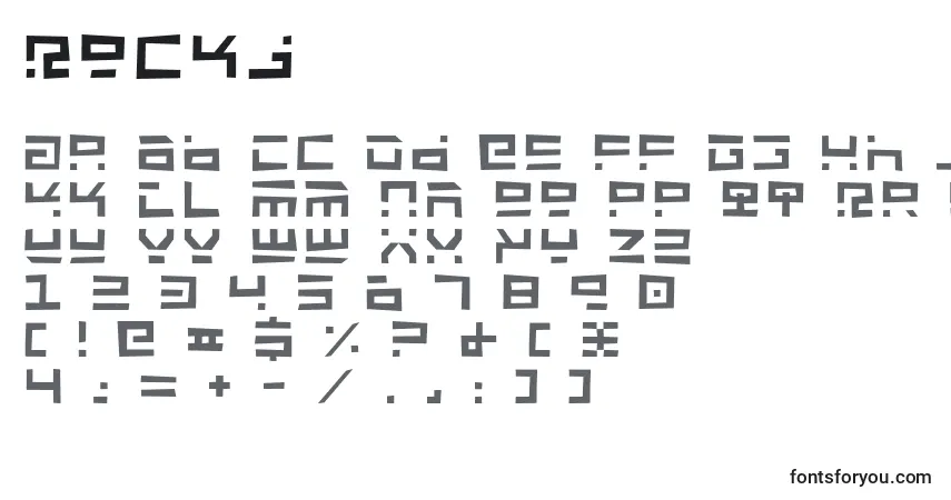 Czcionka Rockj – alfabet, cyfry, specjalne znaki