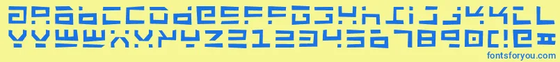 Rockj Font – Blue Fonts on Yellow Background