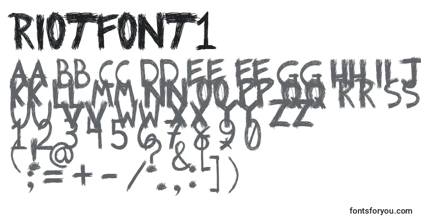 Czcionka Riotfont1 – alfabet, cyfry, specjalne znaki