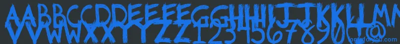 Riotfont1-Schriftart – Blaue Schriften auf schwarzem Hintergrund